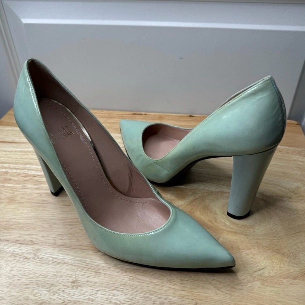 Stuart Weitzman Mint Green Patent Heels - Picture 2 of 9